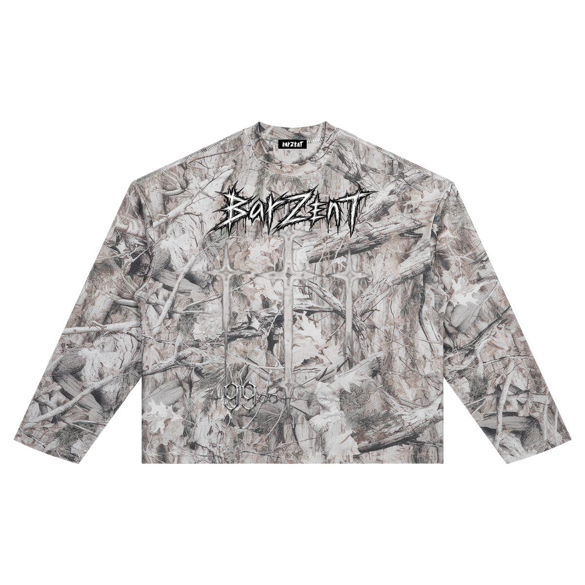 BarZEnT (Ghostly Camo) - Unisex Tree Camo Waffle T-Shirt