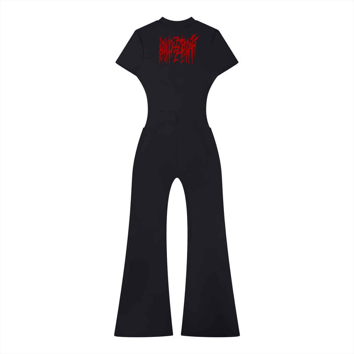 BarZEnT (Bred) - Women’s Tight Flared Leg Quarter-Zip Jumpsuit