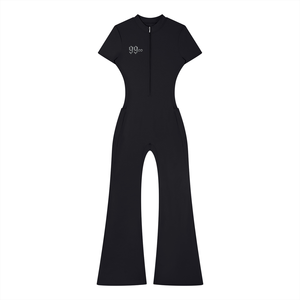 BarZEnT (Bred) - Women’s Tight Flared Leg Quarter-Zip Jumpsuit